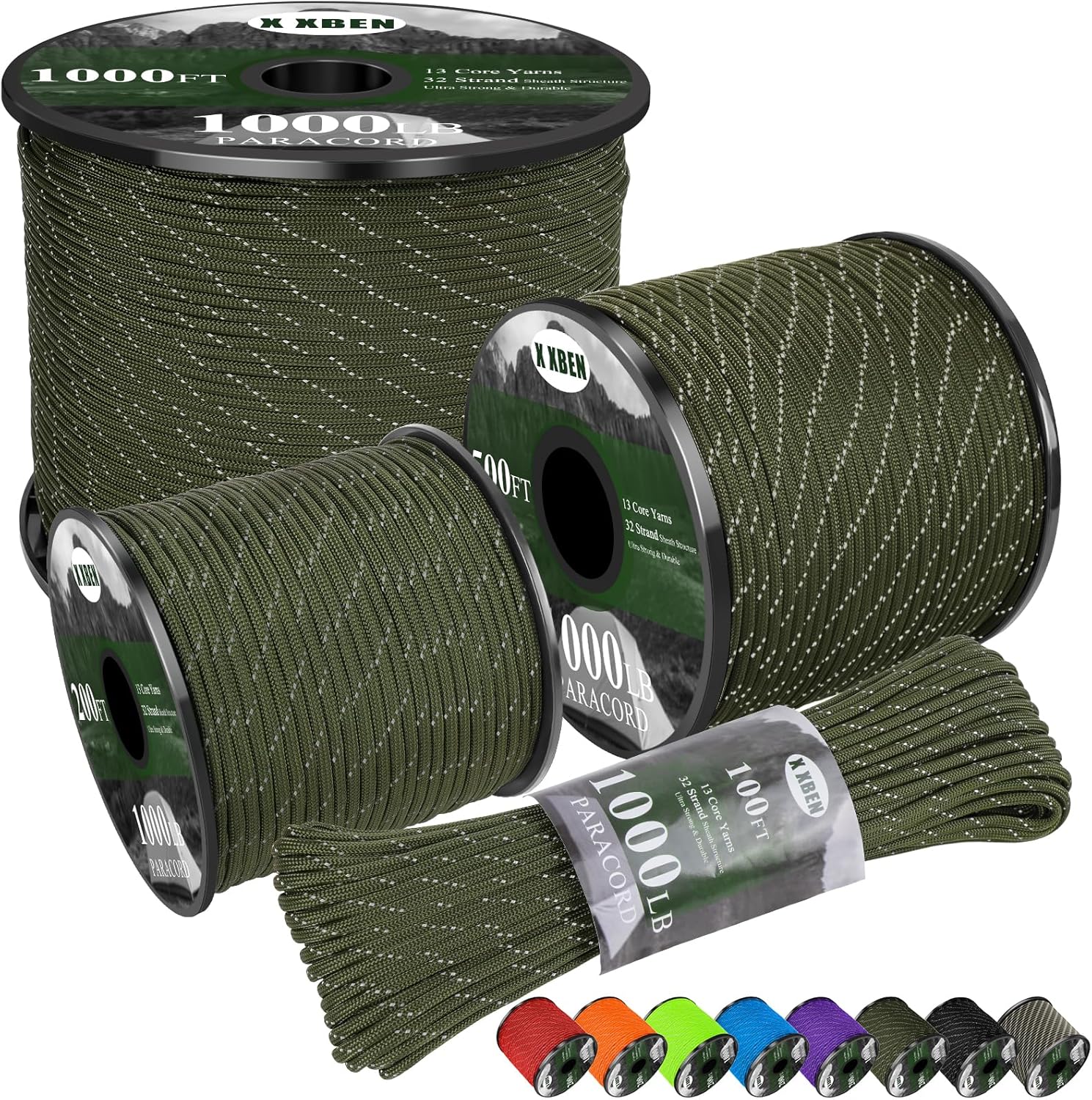 1000lb Reflective Paracord Rop - Para Cord 1000Ft avaliação e preço