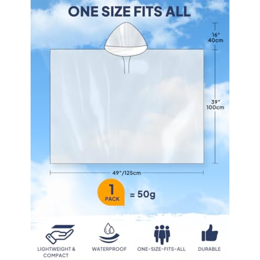 ANYOO Disposable Rain Poncho f - Emergency Poncho Rain avaliação e preço