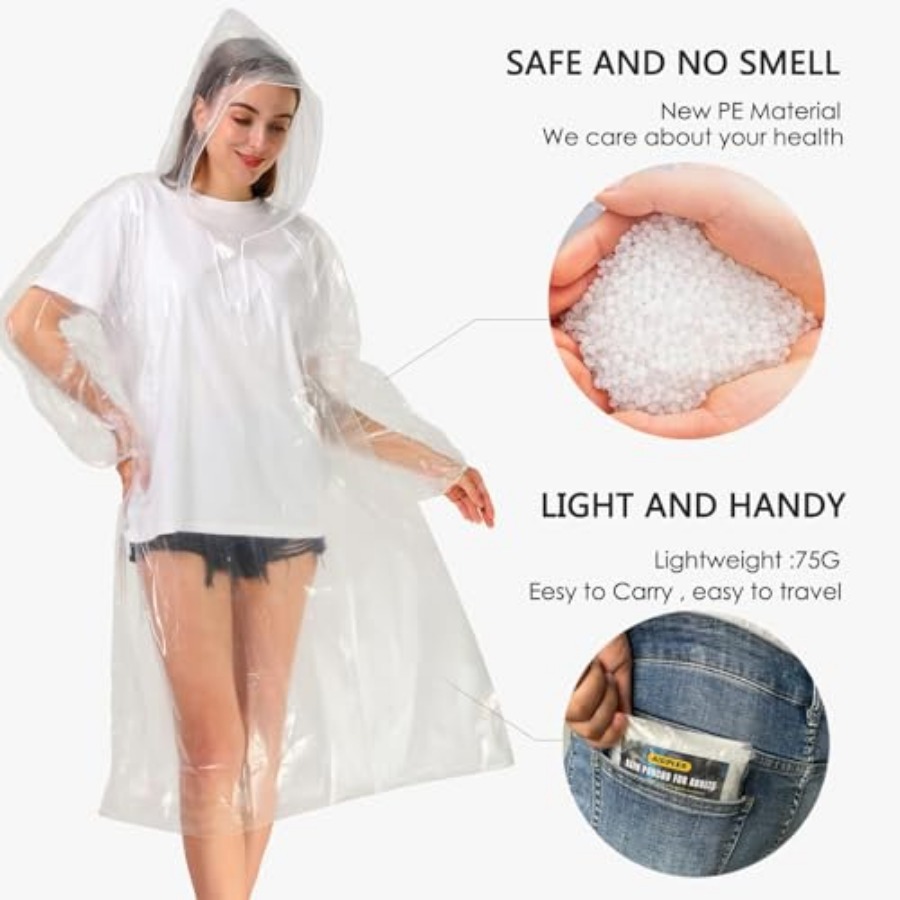 Disposable Rain Ponchos for Ad - Emergency Poncho Rain avaliação e preço