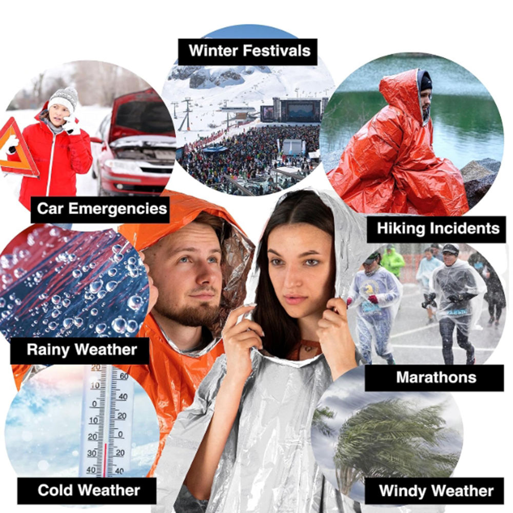 Portable Outdoor Emergency Rai - Emergency Poncho Rain avaliação e preço