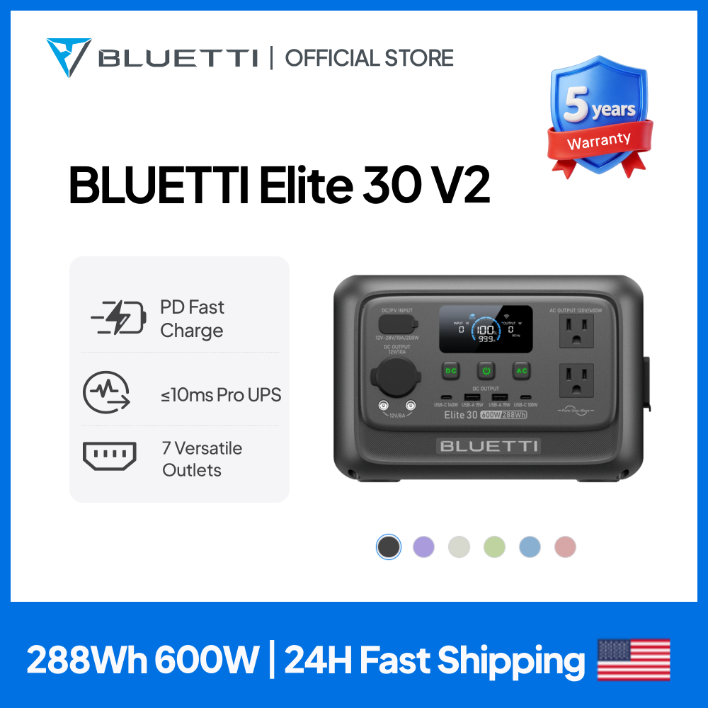 【Renew】BLUETTI Elite 30 V2 Por - Solar Emergency Charger avaliação e preço