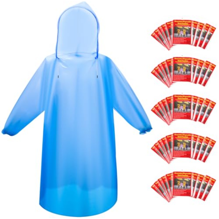 and and Disposable Rain Poncho - Emergency Poncho Rain avaliação e preço