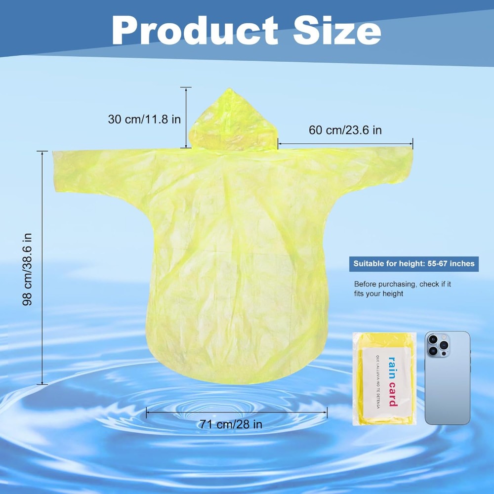 twoworld 30 Pcs Disposable Rai - Emergency Poncho Rain avaliação e preço