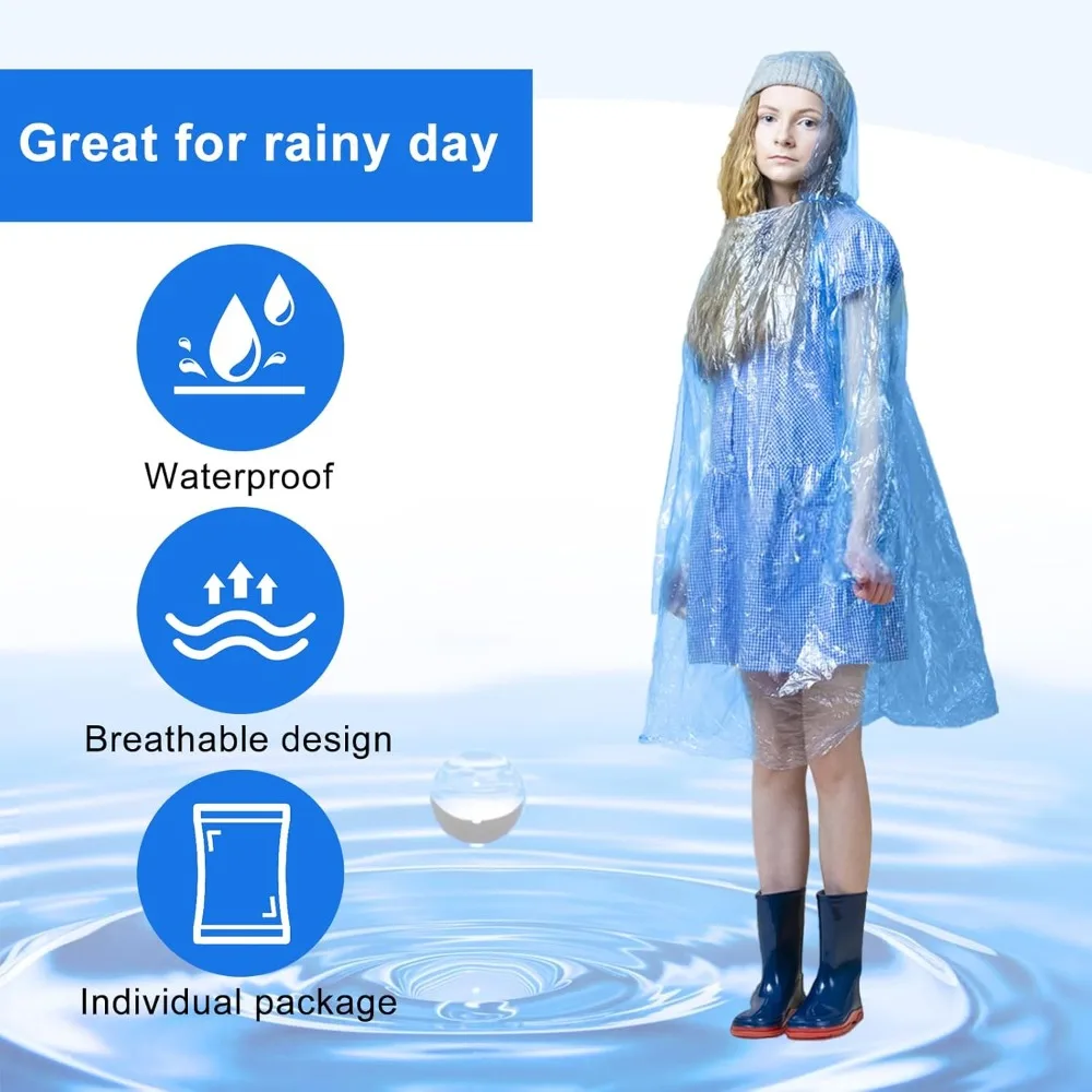 twoworld 30 Pcs Disposable Rai - Emergency Poncho Rain avaliação e preço