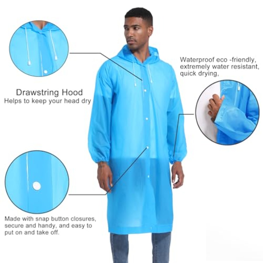 Rain Ponchos for Adults Rainco - Emergency Poncho Rain avaliação e preço
