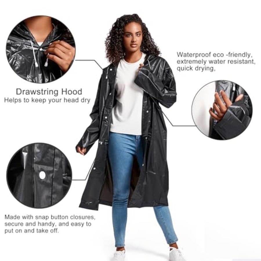 Rain Ponchos for Adults Rainco - Emergency Poncho Rain avaliação e preço