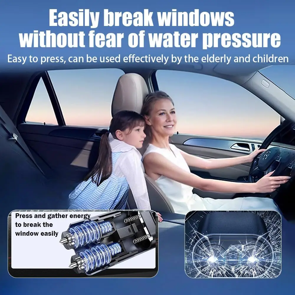 Car Safety Hammer 2-in-1 Windo - Rescue Rope Throw avaliação e preço