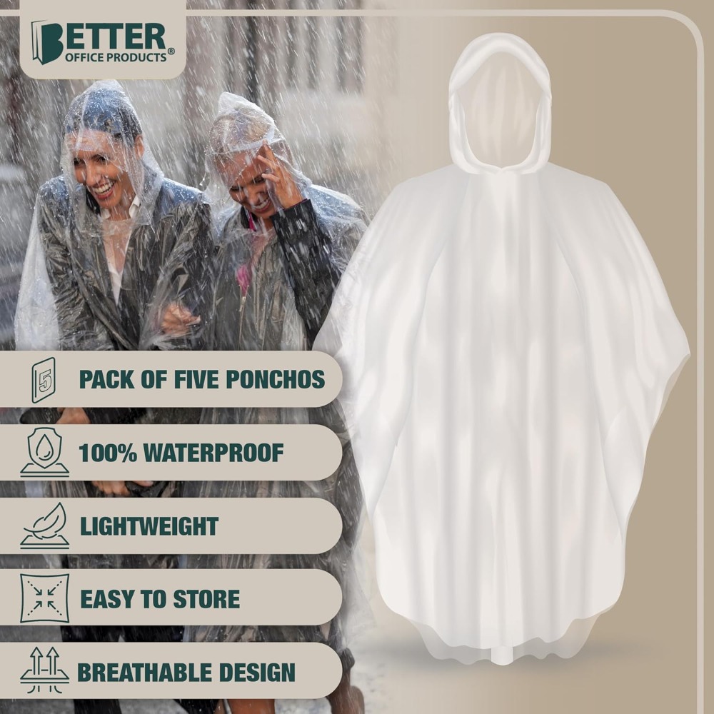 Better Office Products Disposa - Emergency Poncho Rain avaliação e preço