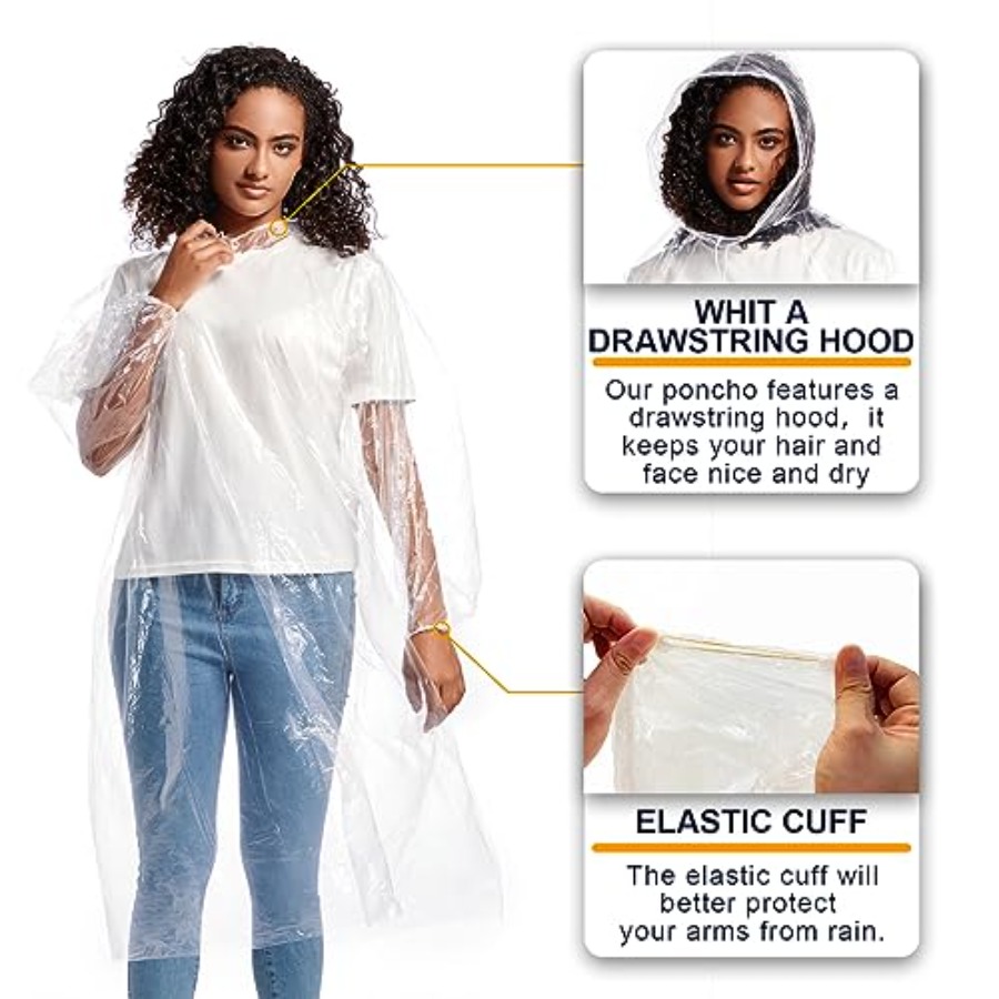 Disposable Rain Ponchos for Ad - Emergency Poncho Rain avaliação e preço