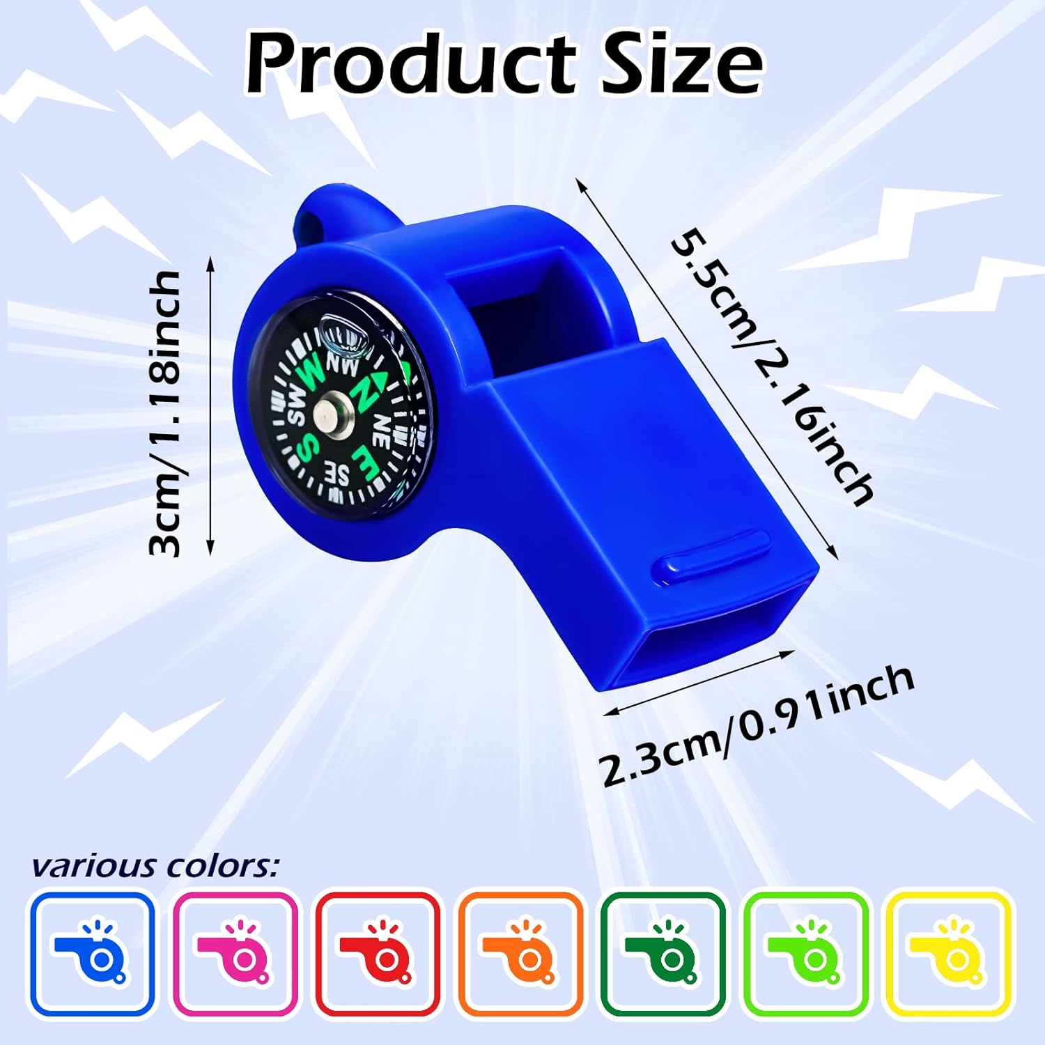 7 Pack 2-in-1 Whistle Compass  - Emergency Whistle Loud avaliação e preço