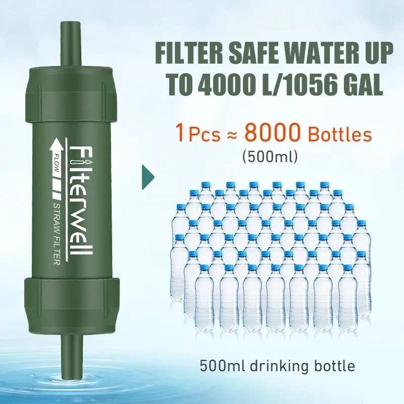 1PC Outdoor Mini Water Filter  - Water Purification Straw avaliação e preço