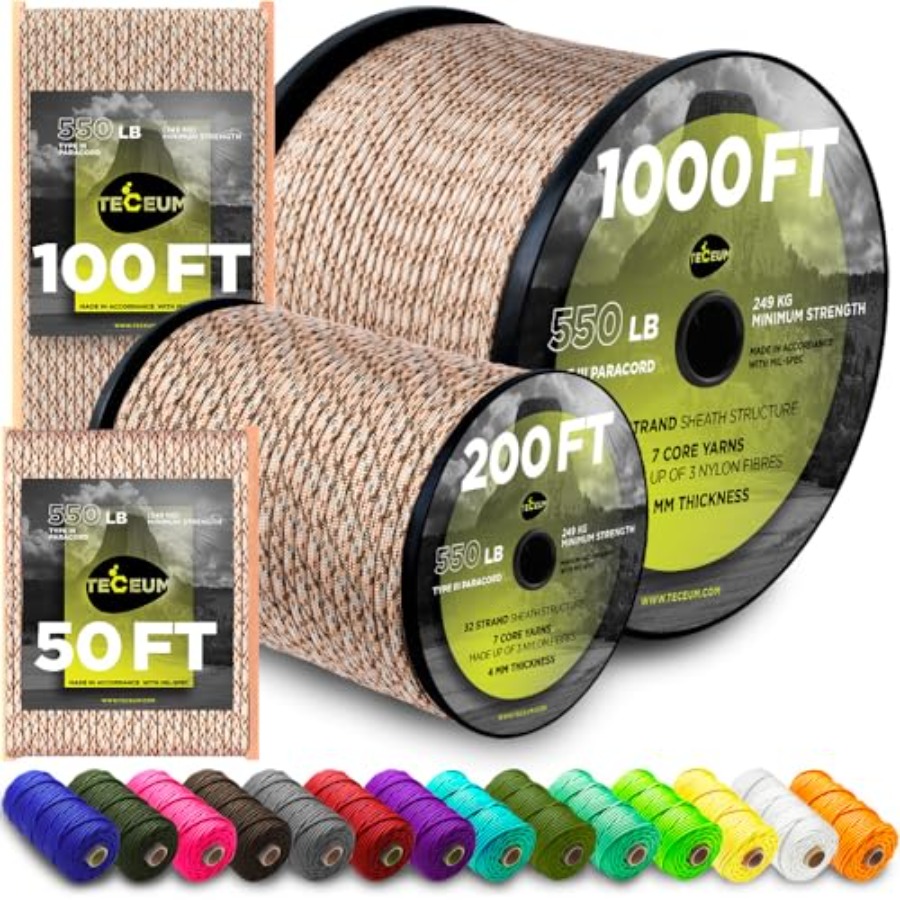 Paracord Type III 550 Desert C - Para Cord 1000Ft avaliação e preço