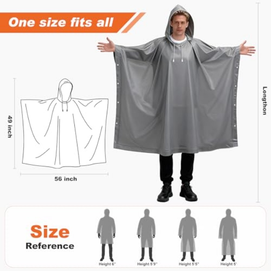 8 Pack Hooded Rain Ponchos for - Emergency Poncho Rain avaliação e preço