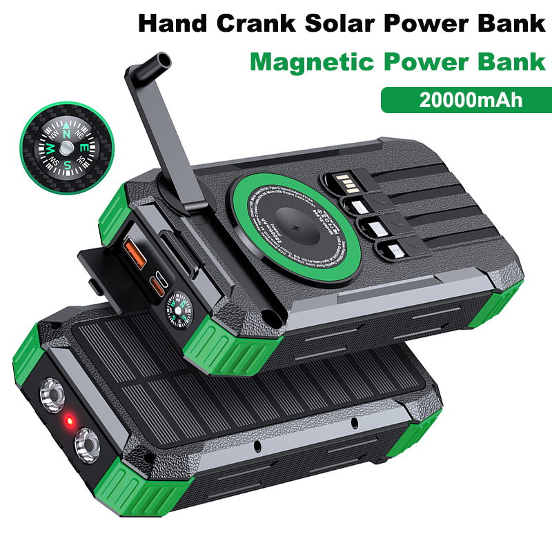 20000mAh Hand Crank Solar Powe - Solar Emergency Charger avaliação e preço