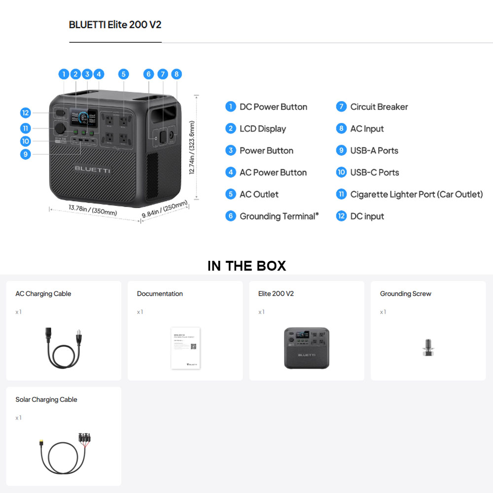 【Renew】BLUETTI Elite 200 V2 Po - Solar Emergency Charger avaliação e preço