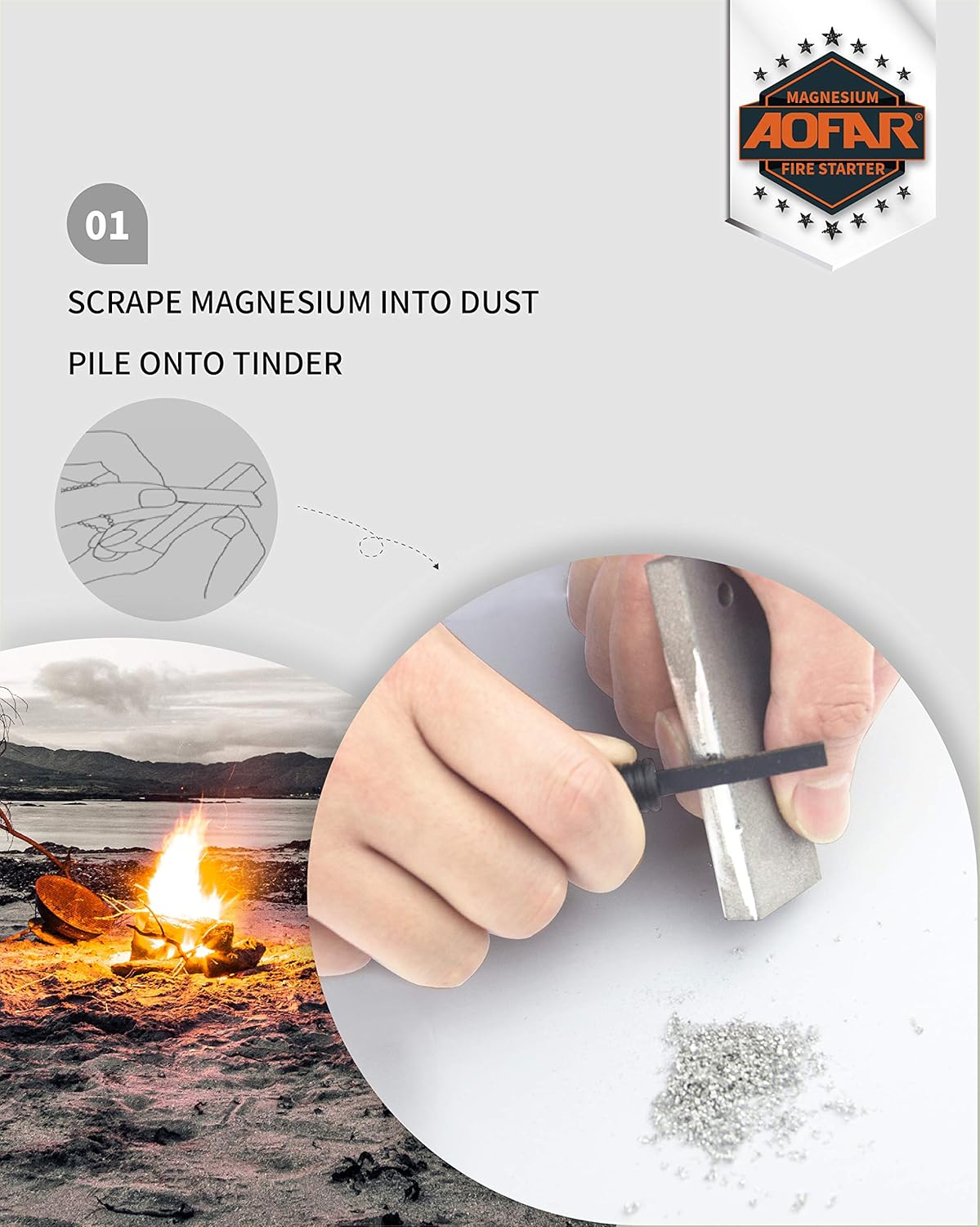 2-Pack Waterproof Fire Starter - Magnesium Fire Starter avaliação e preço