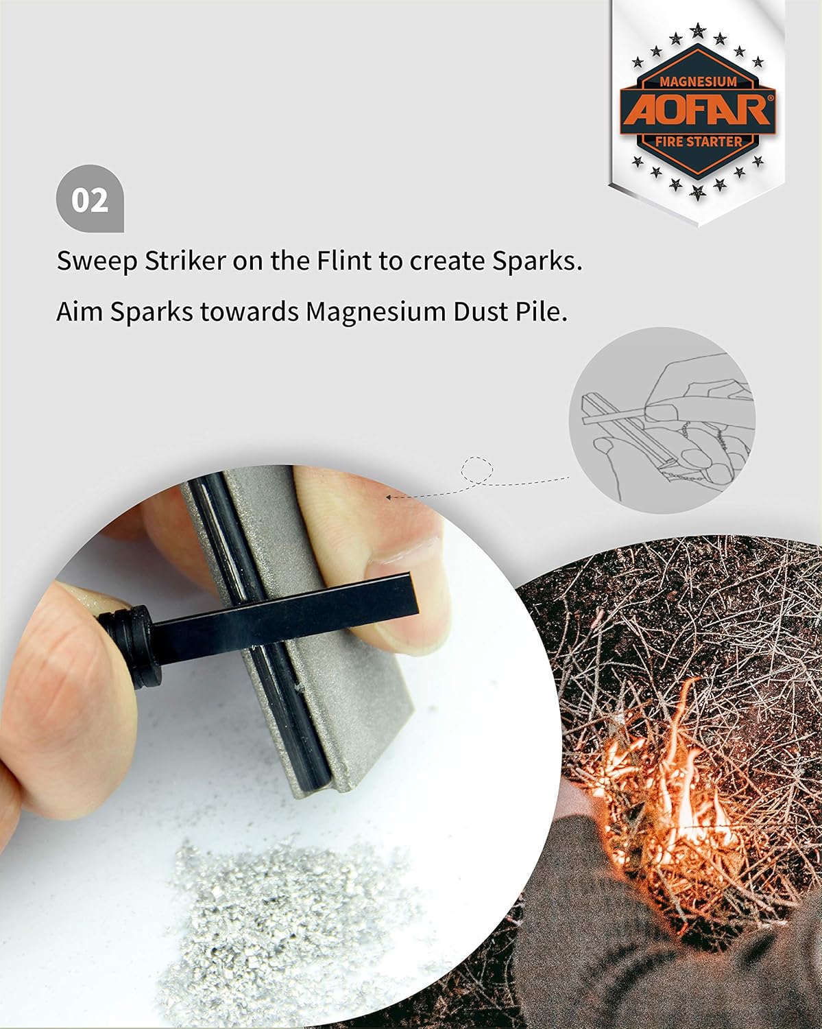 2-Pack Waterproof Fire Starter - Magnesium Fire Starter avaliação e preço