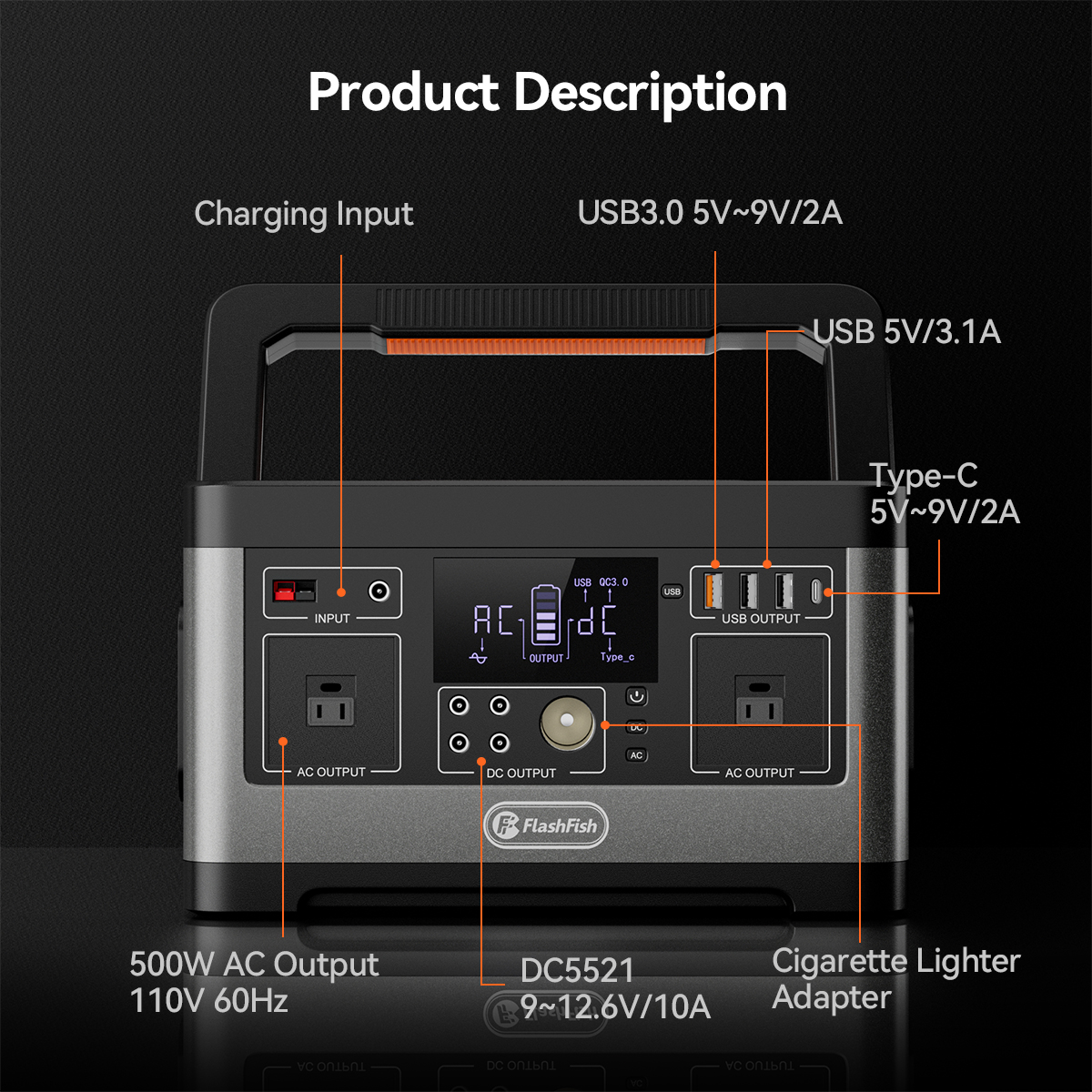 FF FlashFish P63 Portable Powe - Solar Emergency Charger avaliação e preço
