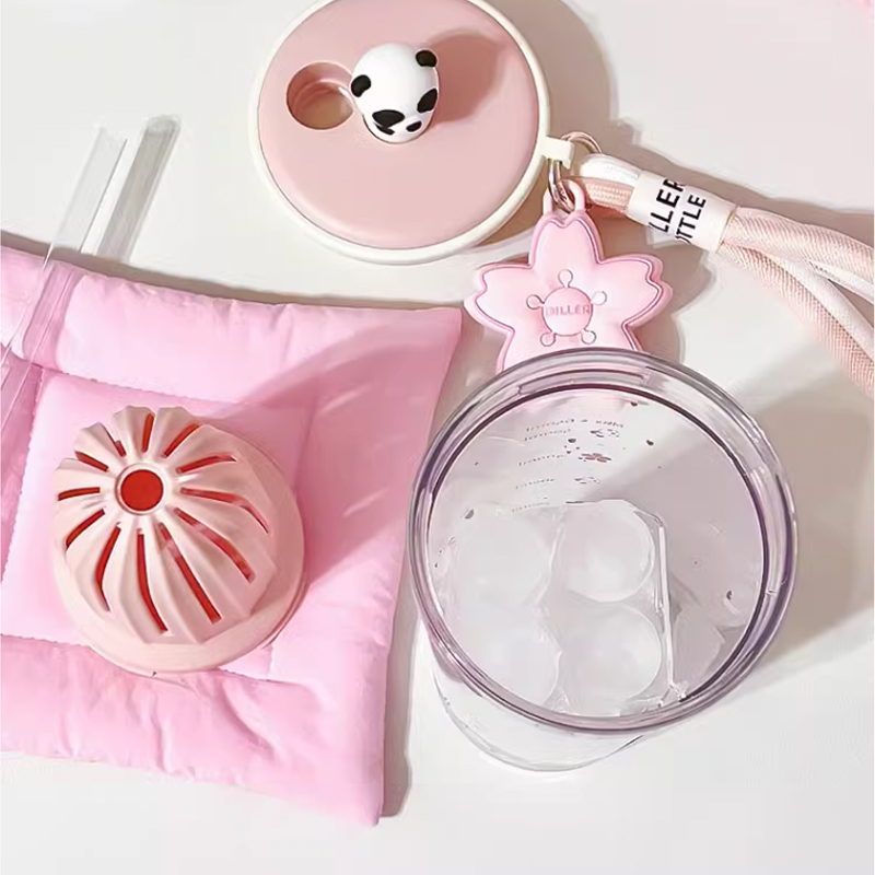 650ml Kawaii Water Bottle With - Water Purification Straw avaliação e preço