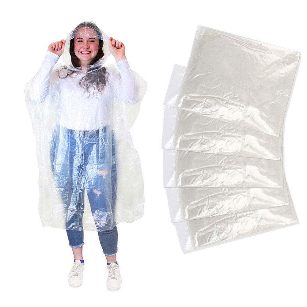 10Pcs Adult Disposable Raincoa - Emergency Poncho Rain avaliação e preço