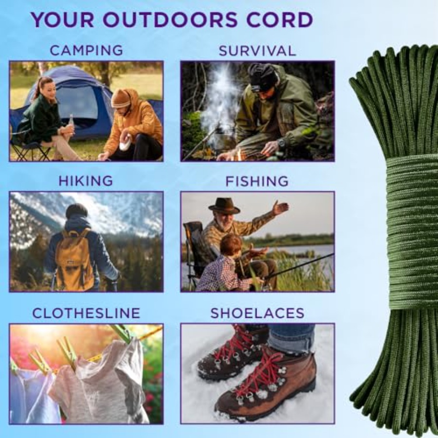 Reflective Paracord Rope 1000  - Para Cord 1000Ft avaliação e preço