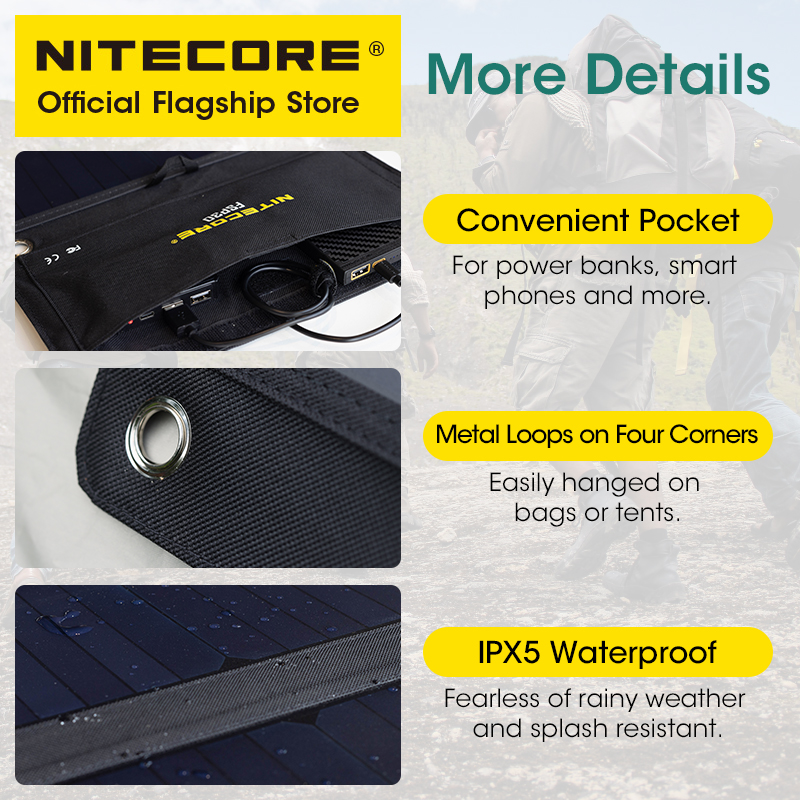 NITECORE FSP30 30W Portable So - Solar Emergency Charger avaliação e preço
