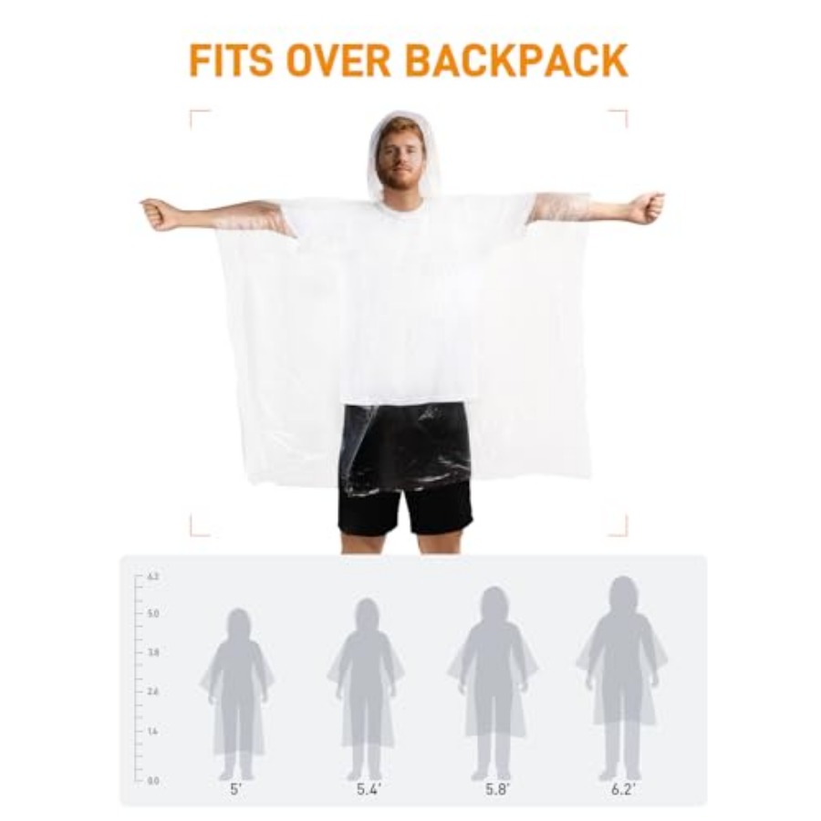 Disposable Rain Ponchos Emerge - Emergency Poncho Rain avaliação e preço