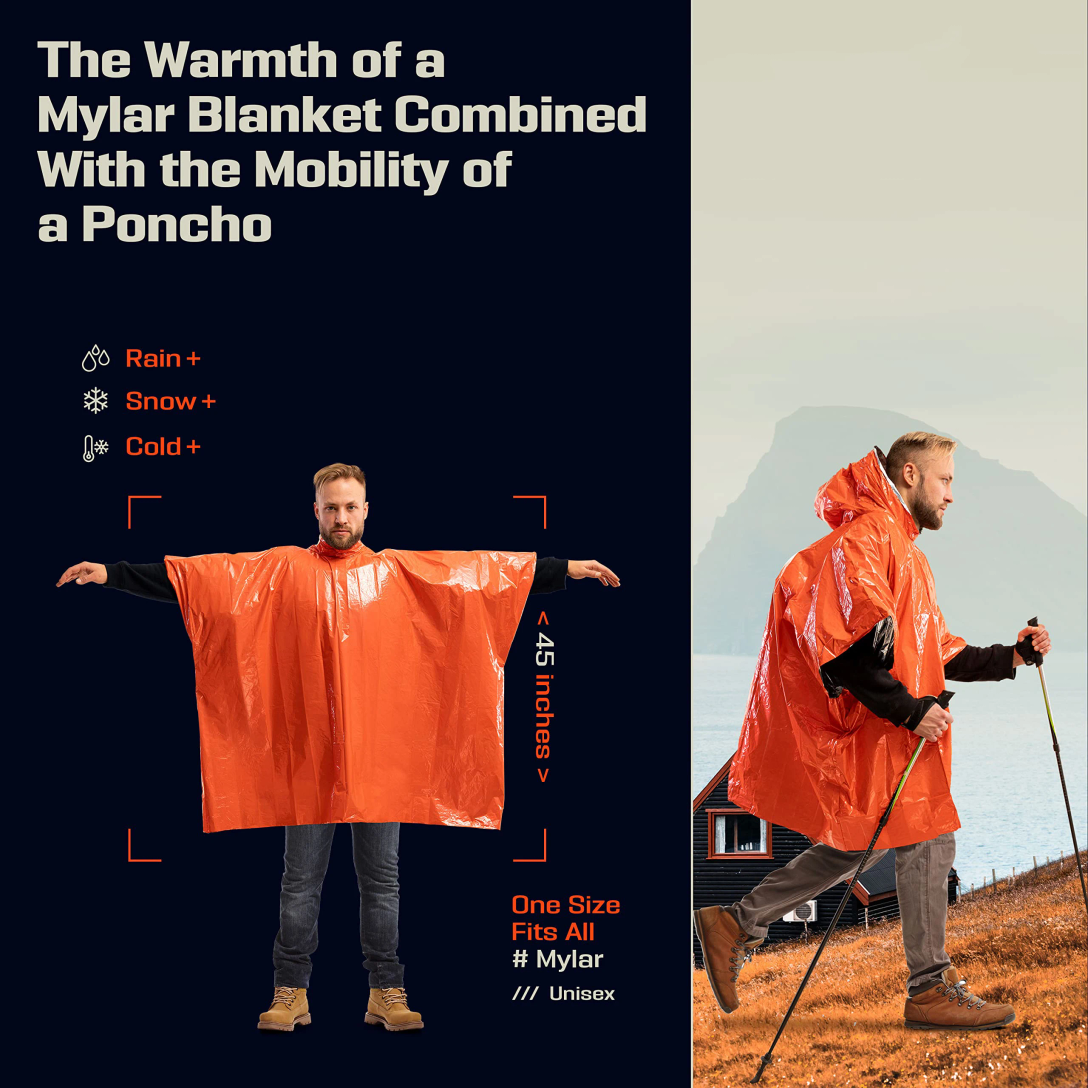 Emergency Rain Poncho with Hoo - Emergency Mylar Tent avaliação e preço